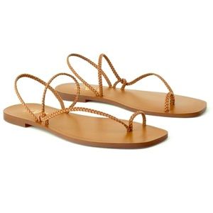 Zara leather braided ancient flat Greek sandals